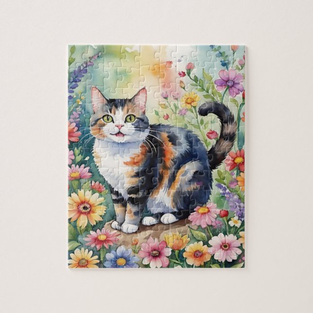 Quebra-cabeça Retrato de Família de Gato Doméstico Tabby (Vertical)