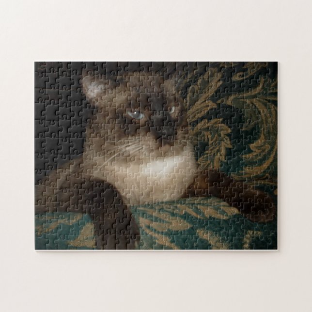 Quebra-cabeça Retrato de Gato Siames (Horizontal)