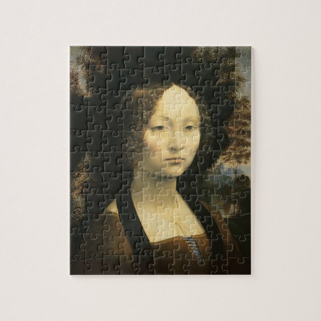 Quebra-cabeça Retrato de Ginevra Benci, de Leonardo da Vinci (Vertical)