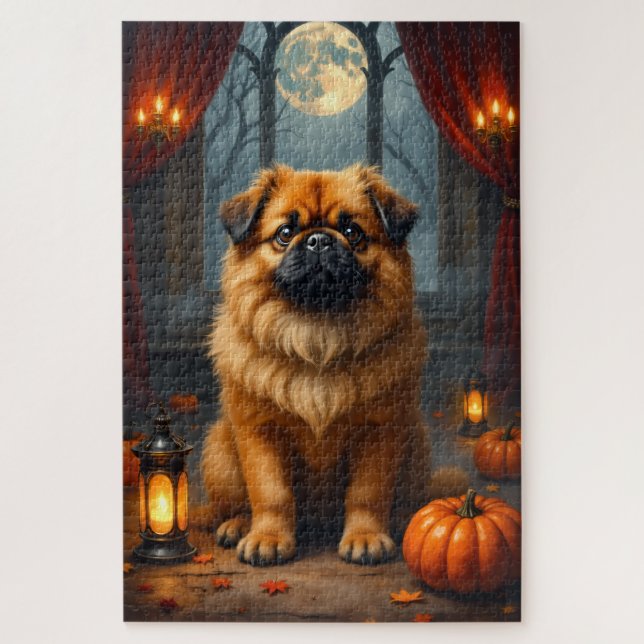 Quebra-cabeça Retrato de Halloween em estilo Gótico Real do Pequ (Vertical)