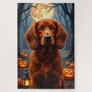 Quebra-cabeça Retrato de Halloween Gótico Setter Vermelho Irland