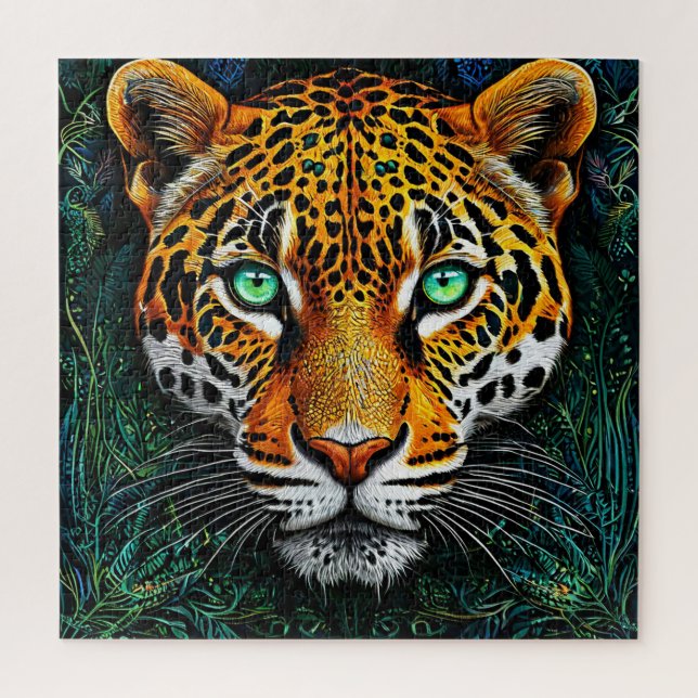 Quebra-cabeça Retrato de Leopardo Presente Para Amantes da Vida  (Vertical)