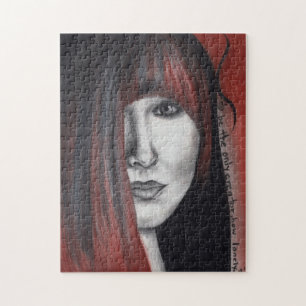 Quebra-cabeça Retrato de Mulher de Boneca Americana Desenho de A