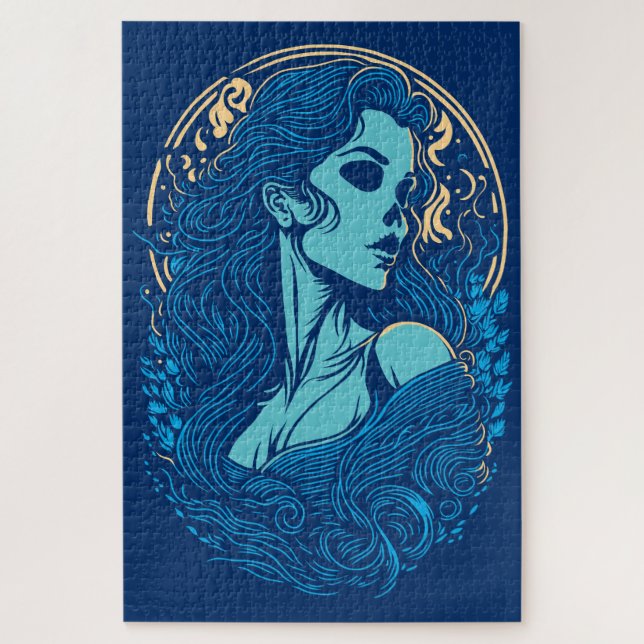 Quebra-cabeça Retrato de Mulher Gótica de Beleza Crônica (Vertical)