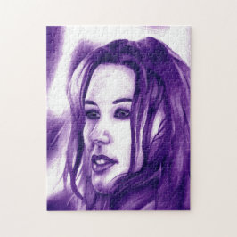 Quebra-cabeça Retrato de Mulher Pessoas Roxas Arte Original