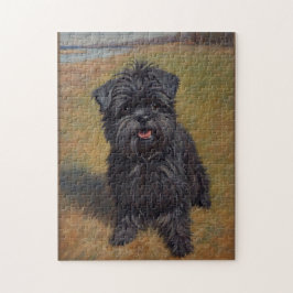 Quebra-cabeça Retrato de Pintura de Óleo de Cão Affenpinscher