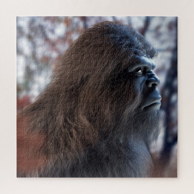 QUEBRA-CABEÇA RETRATO DE SASQUATCH DE PÉ-GRANDE NO PERFIL NO DUS (Vertical)