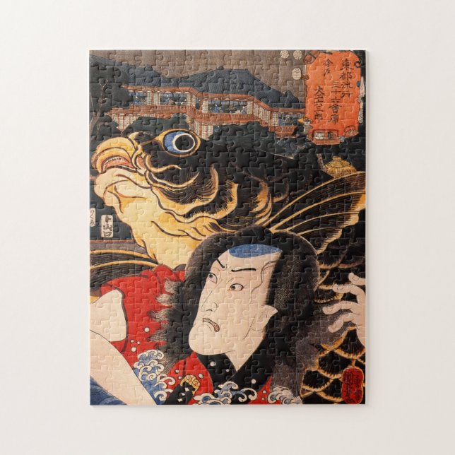 Quebra-cabeça Retrato de um ator com um peixe (Vertical)