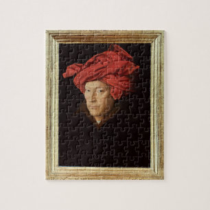 Quebra-cabeça Retrato de um homem, 1433 (óleo no carvalho) (vej