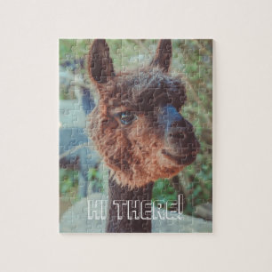 Quebra-cabeça Retrato de uma alpaca castanha