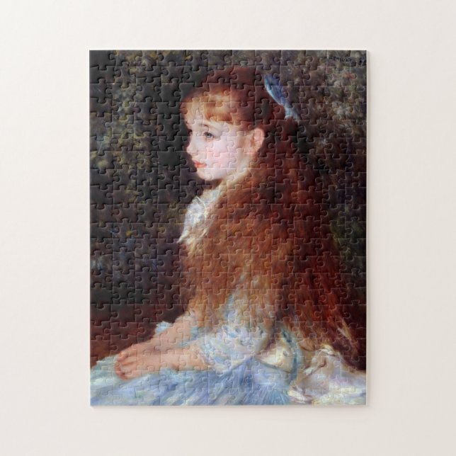 Quebra-cabeça Retrato de uma garota com fita azul, Renoir (Vertical)