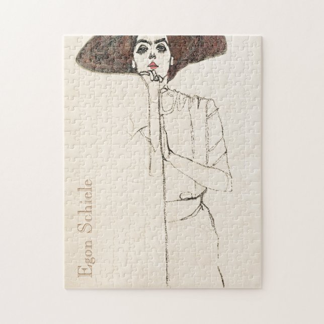 Quebra-cabeça Retrato de uma Mulher por Egon Schiele (Vertical)