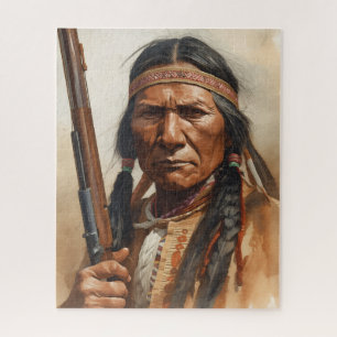 Quebra-cabeça Retrato do Chefe Indígena Geronimo Guerreiro