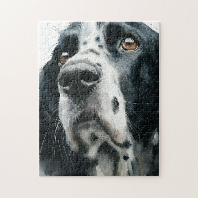 Quebra-cabeça retrato do english springer spaniel com ticking (Vertical)