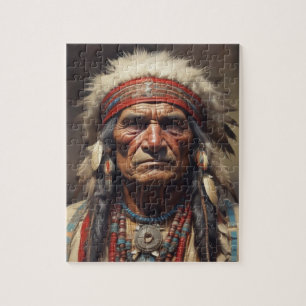 Quebra-cabeça Retrato do guerreiro-chefe indiano Geronimo