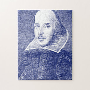 Quebra-cabeça Retrato do Primeiro Fólio de Shakespeare Arte Lite