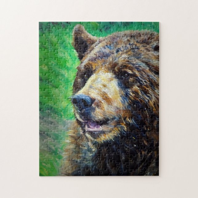 Quebra-cabeça Retrato do Urso Negro Pastel (Vertical)