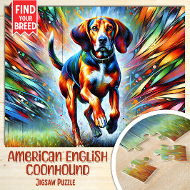 Quebra-cabeça Retrato em Acrílico do Cão American English Coonho