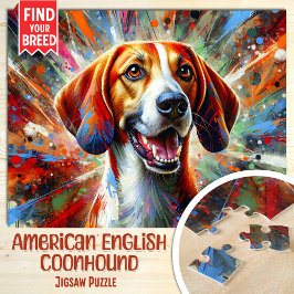 Quebra-cabeça Retrato em Acrílico do Cão American English Coonho