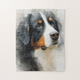 Quebra-cabeça Retrato em aquarela do cão de montanha Bernês