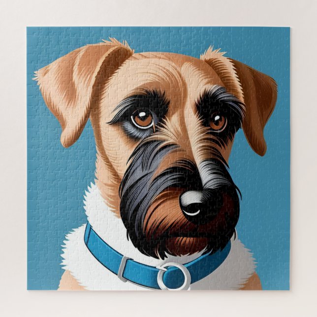 Quebra-cabeça Retrato Estilizado de um Cão Terrier (Vertical)