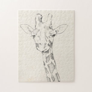 Quebra-cabeça Retrato Girafa  Esboço