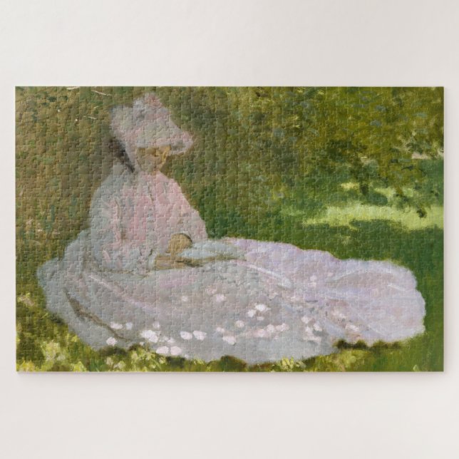Quebra-cabeça Retrato Impressionista de Primavera, Claude Monet (Horizontal)