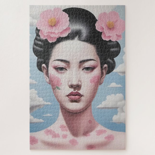 Quebra-cabeça Retrato misterioso da mulher (Vertical)