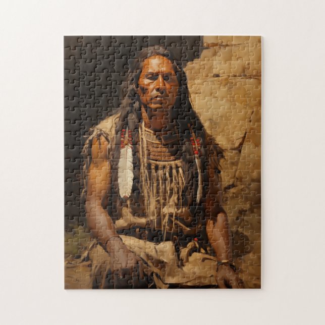 Quebra-cabeça Retrato Nativo Americano (Vertical)