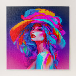 Quebra-cabeça Retrato Neon Pop Art