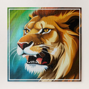 Quebra-cabeça Retrato Posicionado Do Lion De Raiva-57566