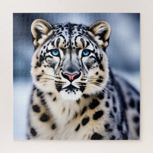 Quebra-cabeça Retrato Próximo de um Leopardo-da-Neve
