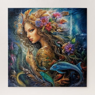 Quebra-cabeça Retrato Subaquático de Sereia