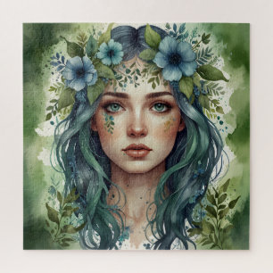 Quebra-cabeça Retrato Sussurros de Esmeralda de uma Mulher
