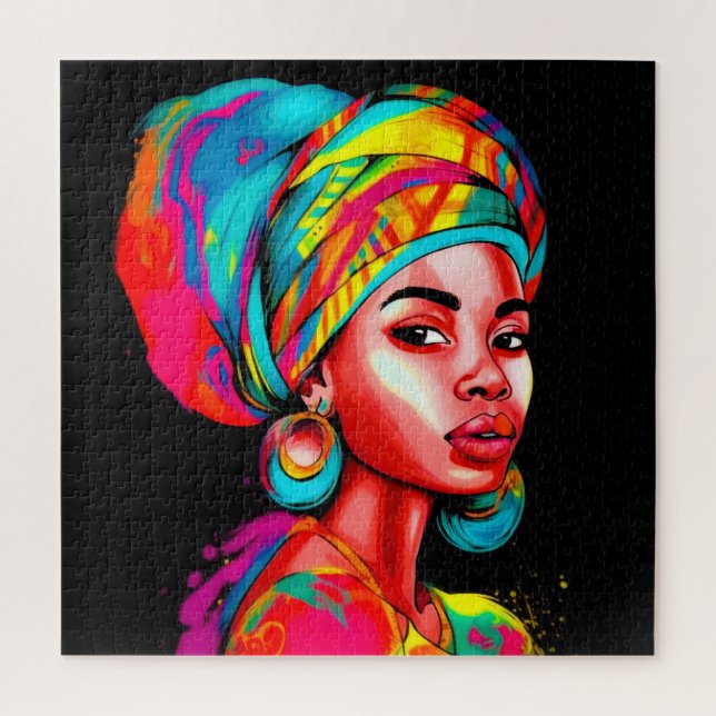 Quebra-cabeça Retrato Vibrante com Folheto Colorido (Vertical)