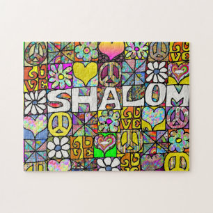 Quebra-cabeça Retro anos 60 Psicodélico Shalom AMOR