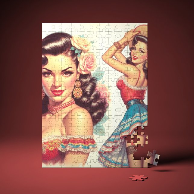 Quebra-cabeça Retro Beauty Mulher Mexicana (Criador carregado)