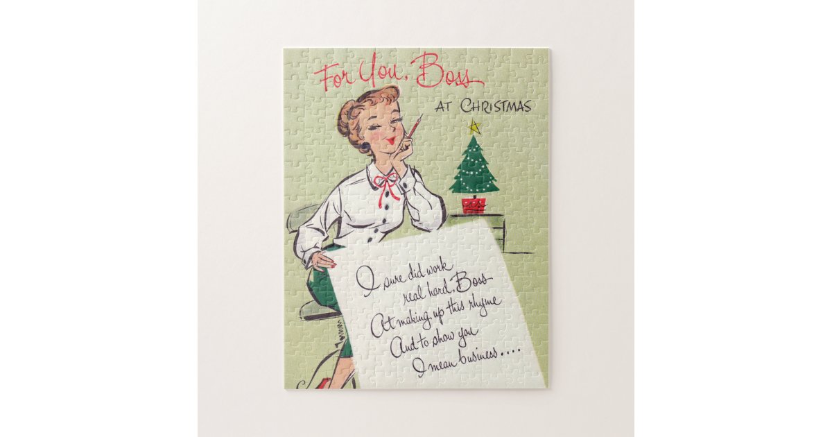 Cartão de Natal Vintage quebra-cabeça em Pessoas quebra-cabeças em