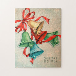 Quebra-cabeça retro do feriado dos sinos do natal