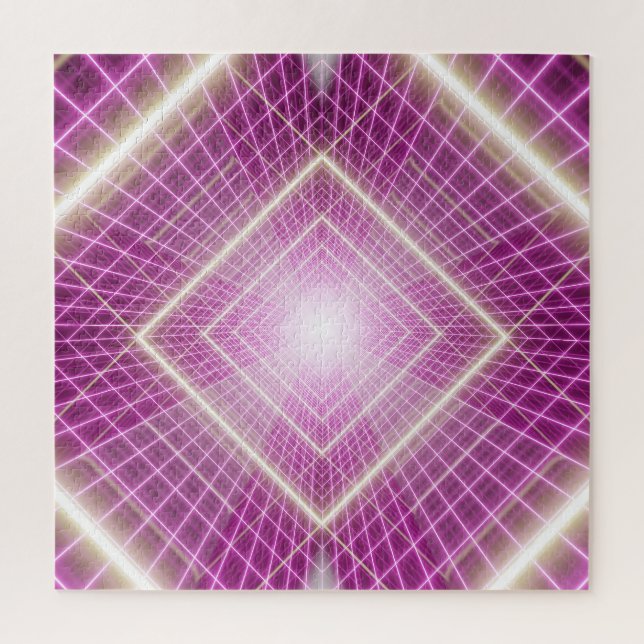 Quebra-cabeça Retro dos anos 80: Fundo 3D Sci-Fi. (Vertical)