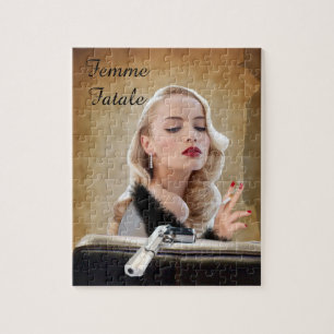 Quebra-cabeça Retro Femme Fatale Diva - Fumante e Armas