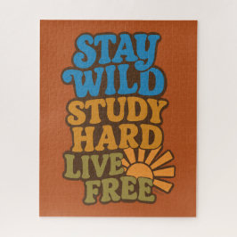 Quebra-cabeça Retro Fique Selvagem, Duro De Estudo, Vivendo Livr