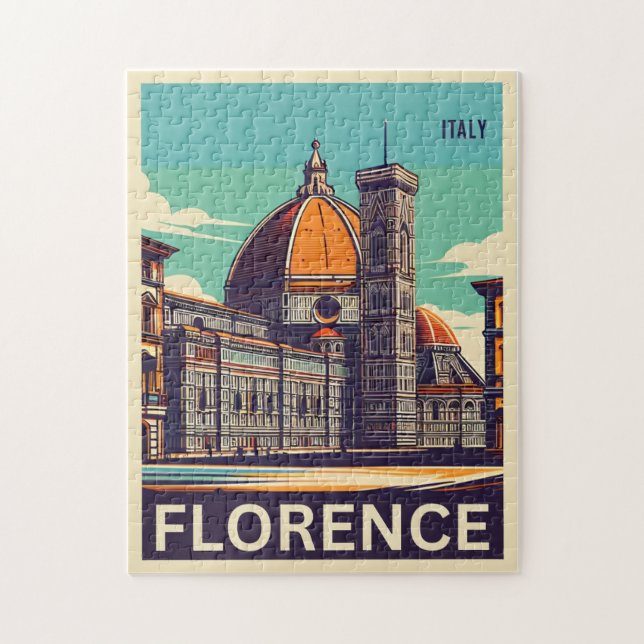 Quebra-cabeça Retro Florence, firenze os presentes de viagem itá (Vertical)