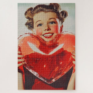 Quebra-cabeça Retro Love: 1950 Heart Glow