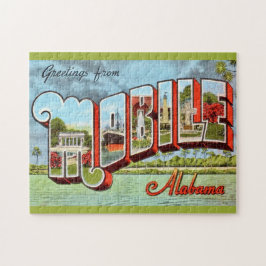 Quebra-cabeça Retro Mobile Alabama Postcard