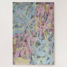 Quebra-cabeça Retro Nouveau art Deco inspirou abstrato pastel