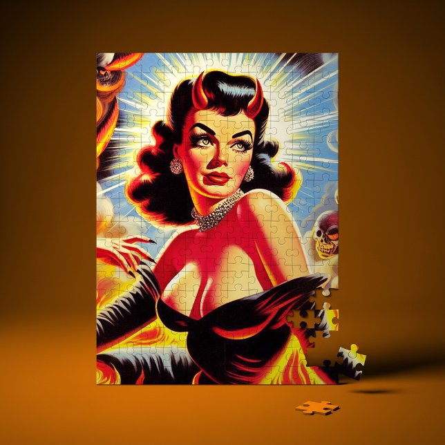 Quebra-cabeça Retro Pinup Diabólico (Criador carregado)