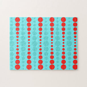 Quebra-cabeça Retro Red and Turquoise Dots Puzzle
