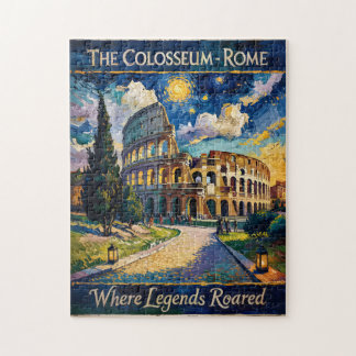 Quebra-cabeça Retro Rome Italy Colosseum Travel Van Gogh Vibrant