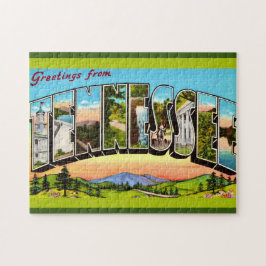 Quebra-cabeça Retro Tennessee Greeting Postcard